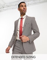 ASOS DESIGN super skinny suit jacket in brown dogtooth - ShopStyle