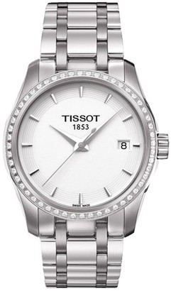 Tissot Womens T-Wave Swiss Quartz Stainless Steel Dress Watch (Model: T1122101111300) - ShopStyle