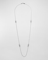 Thumbnail for your product : Lagos Silver Soiree Fluted & Caviar Station Necklace, 32"