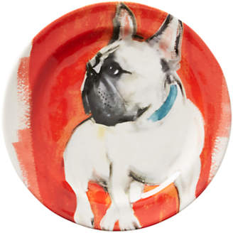 Anthropologie Sally Muir Dog-a-Day Dessert Plate, Dia.21.5cm, French Bulldog