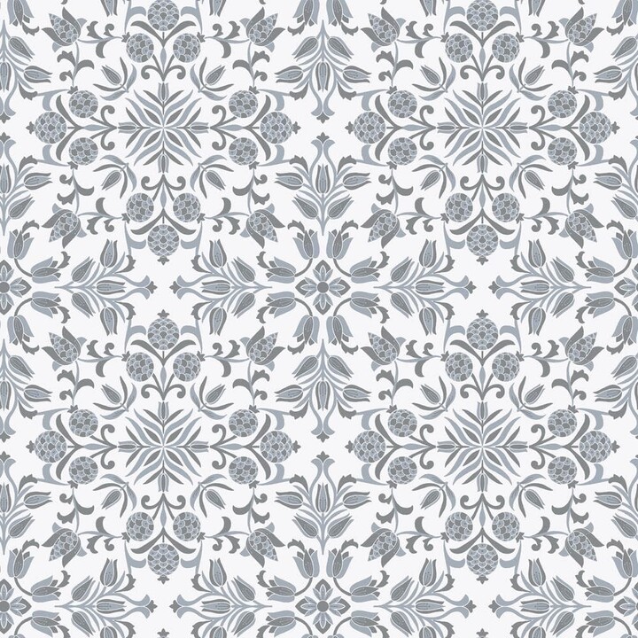 Tempaper Sterling Grey Ornamental Tile Vinyl Peel and Stick Wallpaper Roll (Covers 28 sq. ft.)