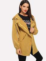 Thumbnail for your product : Shein Letter Print Raglan Sleeve Jacket