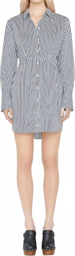 Frame Mini Shirt Dress In Blanc Multi