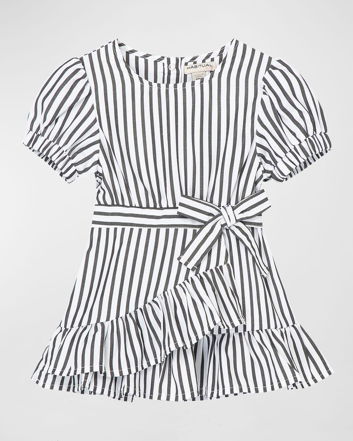 Habitual Girl Asymmetrical Striped Ruffle Trim Jumper NEW Size 12 