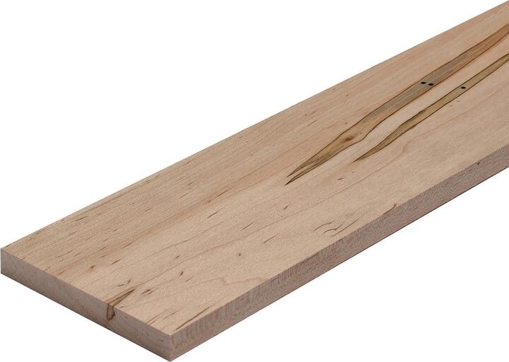 Ornamental Mouldings AMAP 1/2X6X48 .437 in. D X 5.5 in. W X 47.5 in. L Unfinished Ambrosia Maple Square Edge Decorative Board Moulding