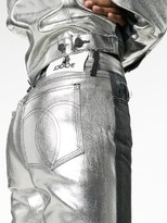 Thumbnail for your product : Jordache High-Waisted Straight Leg Metallic Panel Jeans