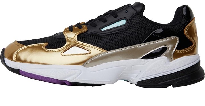 adidas originals gold metallic falcon trainers