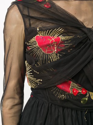 Simone Rocha Embroidered Tulle Overlay Dress