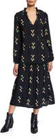 Thumbnail for your product : Rachel Pally Gail Printed V-Neck Blouson-Sleeve Drop-Waist Dress
