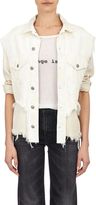 Thumbnail for your product : R 13 Cut-Off Double-Layer Jeans Jacket-White
