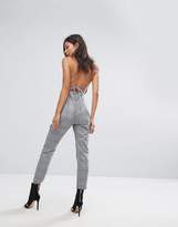Thumbnail for your product : PrettyLittleThing Check Cropped Strappy Jumpsuit