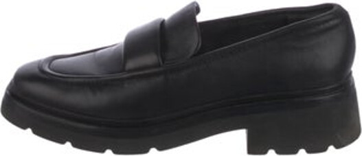 Vince Leather Loafers Black Round-Toes Platform Includes Box Unfortunately, due to restrictions, this item may not be eligible for shipping in all areas.