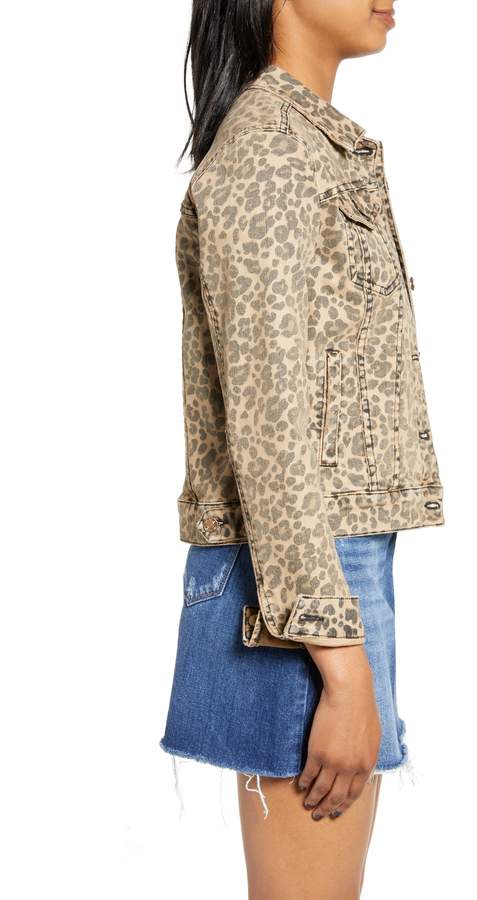 colbey leopard print denim jacket