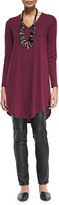 Thumbnail for your product : Eileen Fisher V-Neck Merino Wool Shirttail Dress