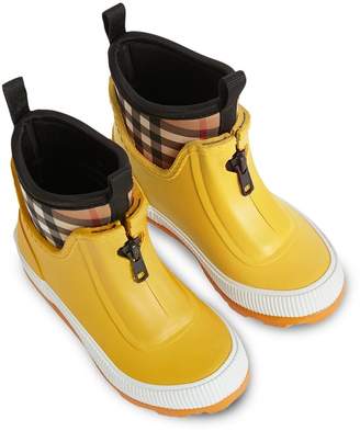 Burberry Kids Vintage Check Neoprene and Rubber Rain Boots