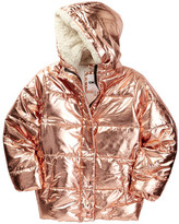 Thumbnail for your product : DKNY Oversized Snap Front Faux Shearling Lined Bubble Jacket (Big Girls)