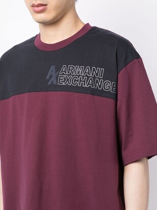 Armani Exchange two-tone logo T-shirt
