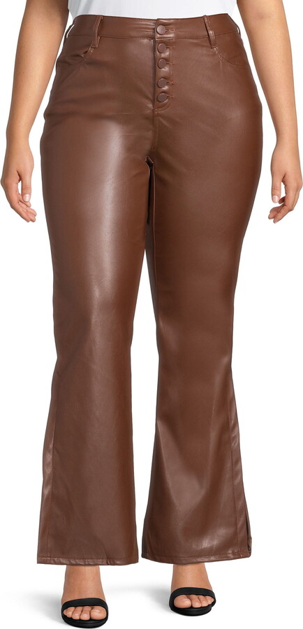 Dollhouse Womens Junior Plus Vegan Leather Flare