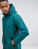 Thumbnail for your product : ASOS Design Shower Resistant Rain Coat With Borg Lined Hood In Bottle Green