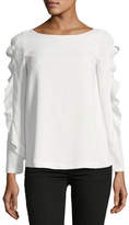 Thumbnail for your product : Club Monaco Belise Boat-Neck Ruffled Sleeves Crepe Top