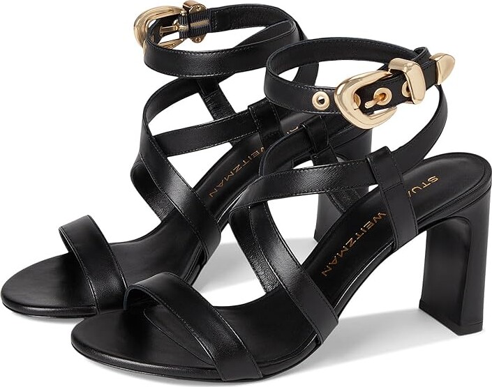 Stuart Weitzman Maven Block 85 Women's Shoes Black : 8.5 M, Leather