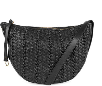 Kooba Sabine Woven Leather Saddle Bag