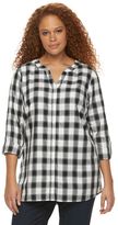 Thumbnail for your product : Croft & Barrow Plus Size Button-Front Top