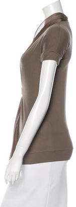 Brunello Cucinelli Silk-Trimmed Short Sleeve Cardigan