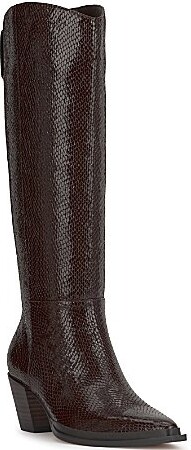 Hemmia Embossed Knee High Boots