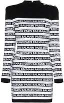 Thumbnail for your product : Balmain fitted logo stripe dress