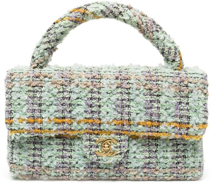 Chanel Pre Owned 1992 Classic Flap tweed top-handle bag - ShopStyle