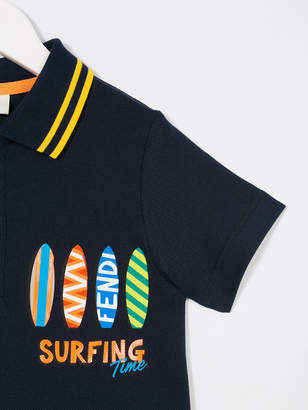 Fendi Kids surfing polo shirt