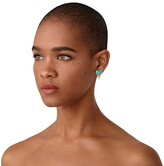 Thumbnail for your product : Temple St. Clair Cl Color 18K Yellow Gold, Turquoise & Diamond Classic Oval Pyramid Post Earrings
