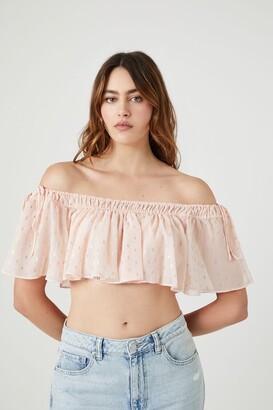 The Frolic glitter micro crop top in pink - part of a set