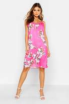 Thumbnail for your product : boohoo Floral Print Lace Trim Slip Dress