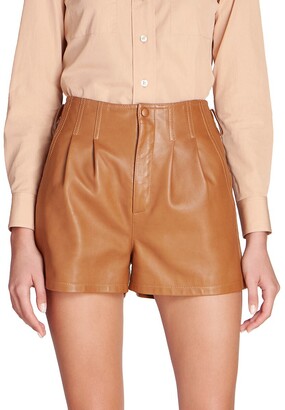 Saint Laurent Leather Mini Shorts
