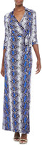 Thumbnail for your product : Diane von Furstenberg Abigail Python-Print Wrap Maxi Dress