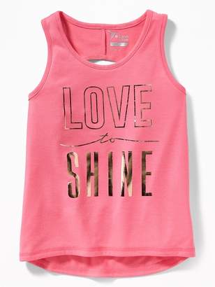 Old Navy Graphic Twist-Back Performance Tank for Girls