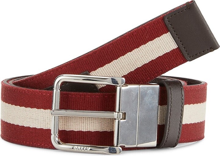 Men's belts with logo and stripes