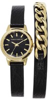 Thumbnail for your product : Vince Camuto Chain Detail Leather Wrap Watch, 24mm