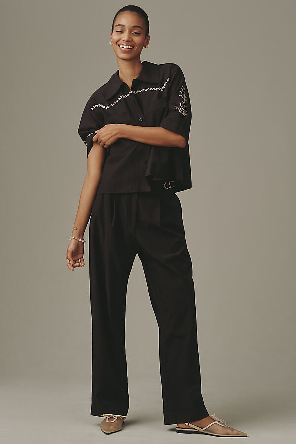 Scotch & Soda Quinn Mid-Rise Wide-Leg Pants