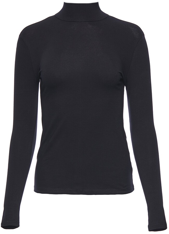 mock turtleneck blouse