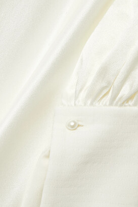 Roksanda Adyn Tulle-trimmed Silk-crepe Gown - Ivory