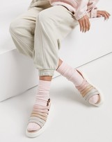 Thumbnail for your product : Fiorelli Silvia suede slingback chunky sandals in beige multi