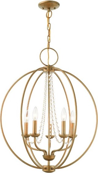 Livex Lighting LivexLightingArabella5-LightChandelierinAntiqueGoldLeaf