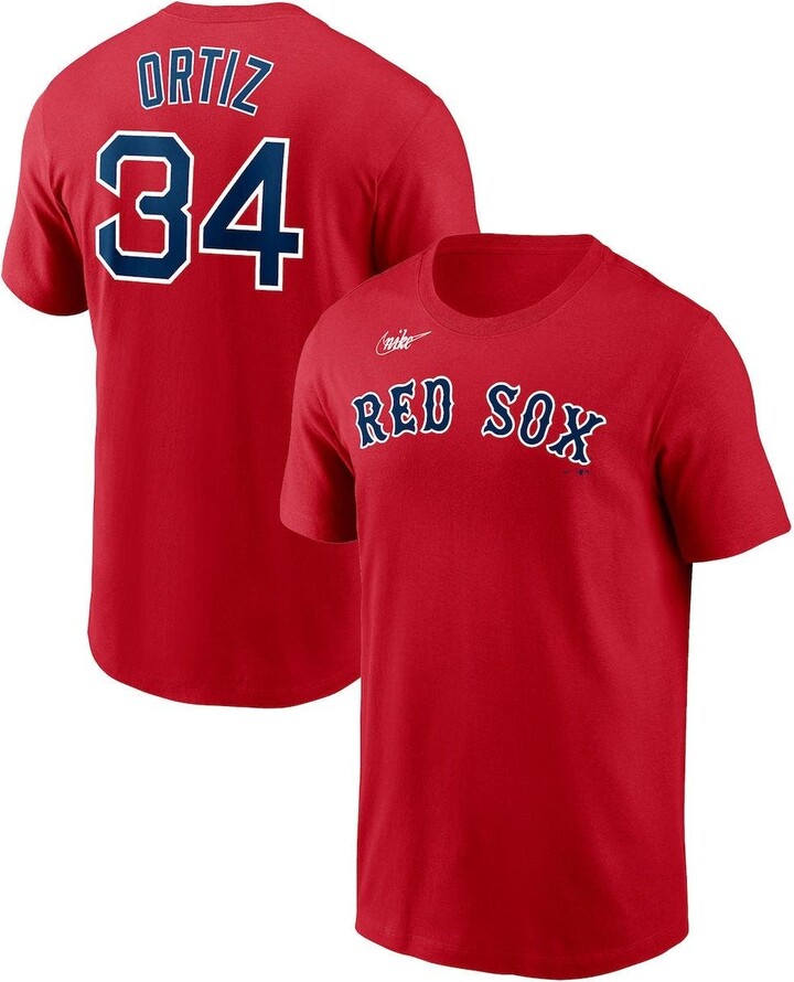 Men's Nike David Ortiz Heather Gray Boston Red Sox Name & Number T