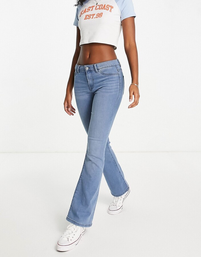 JDY Tugla flared jeans in light blue wash - ShopStyle