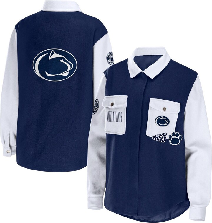 Women's Wear by Erin Andrews Navy Penn State Nittany Lions Button-Up Shirt Jacket