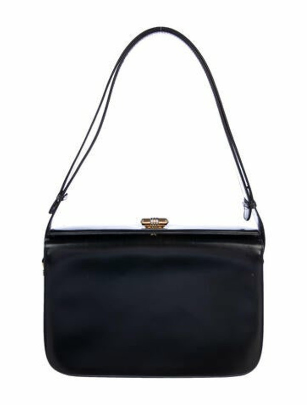 Gucci Vintage Leather Shoulder Bag Black ShopStyle
