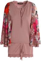 Thumbnail for your product : Roberto Cavalli Floral-print Crepe-paneled Stretch-knit Top